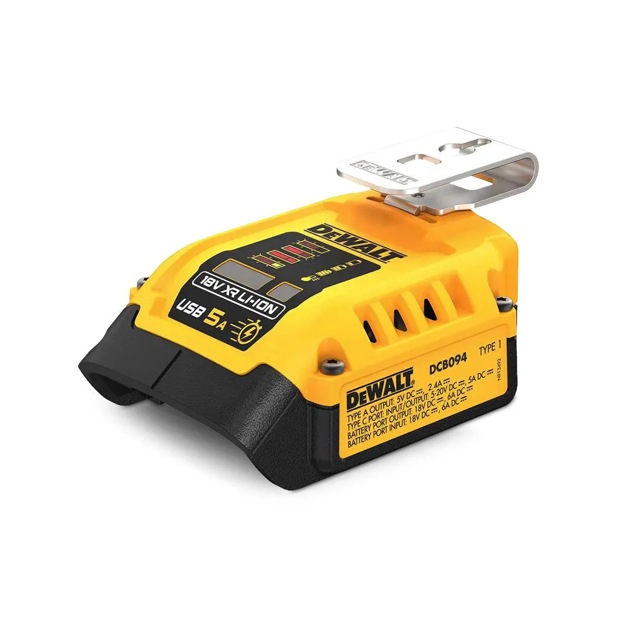 DeWALT 18V XR USB-C PD Charger Kit - Bi-directional USB PD, 100W, charges 18V batteries & powers USB devices - Image 2