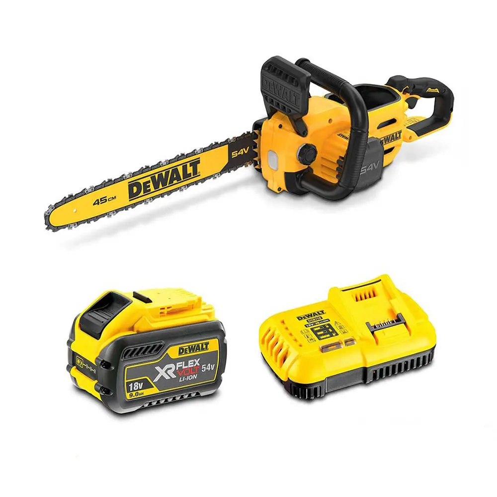 DeWALT 54V XR FLEXVOLT 45cm Chainsaw 9Ah Kit - Outstanding durability, reliability, and efficiency