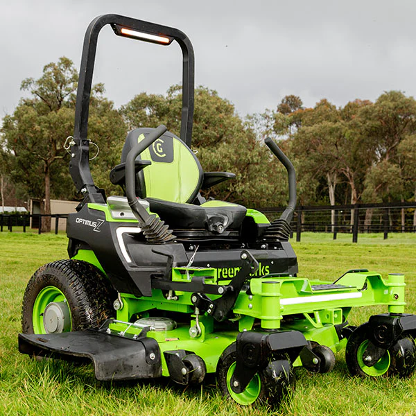Greenworks CZ48R24X 82V OptimusZ 48'' Ride-On Zero Turn Mower (24kWh) [7403107AU] - Quiet operation and high intensity. - Image 9