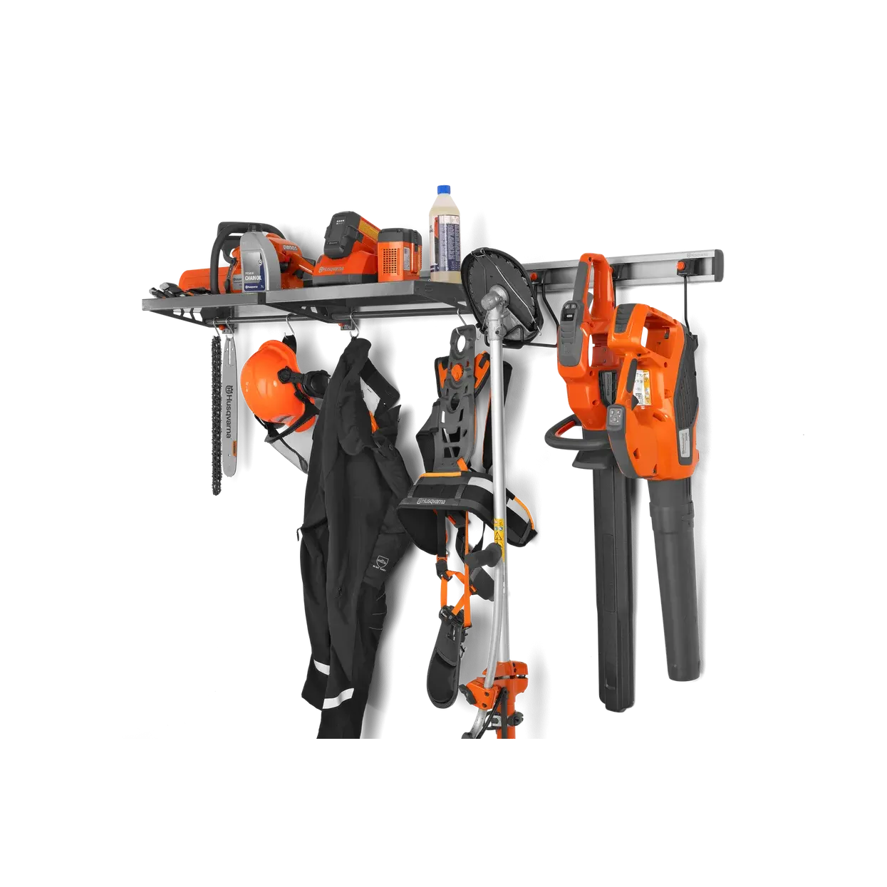Husqvarna Aspire™ Storage Rail - Organise garden tools with this wall mounted storage rail. - Image 3