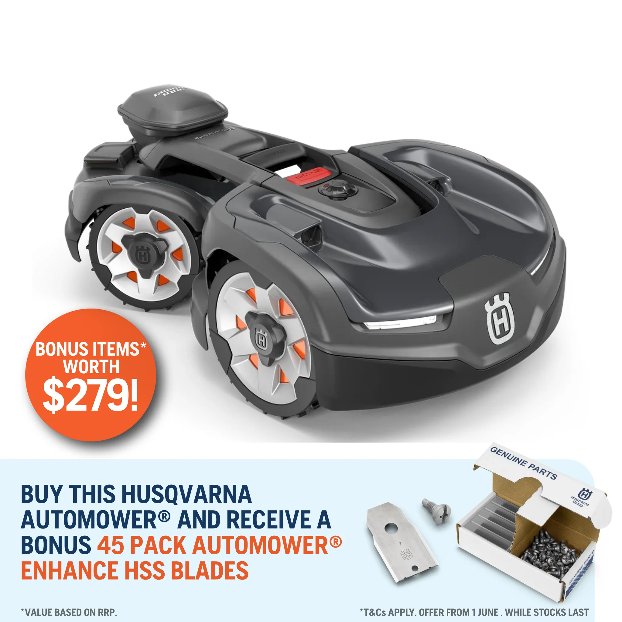 Husqvarna Automower® 435X AWD EPOS - Wire free AWD robotic mower that masters steep slopes up to 70%. - Image 2