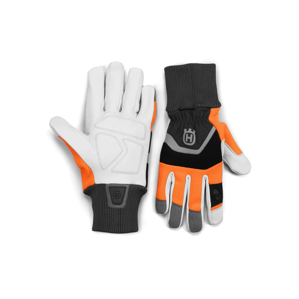Husqvarna Functional with Saw Protection Gloves - Leather gloves for chainsaw use.