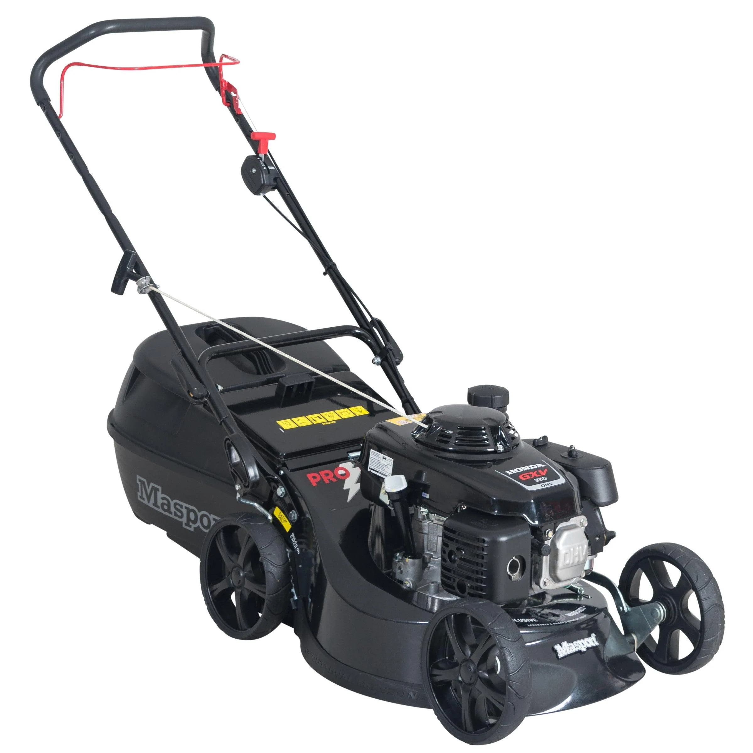 Masport Pro Power S19 GXV - Honda GXV160 engine, 19in heavy-duty non rust alloy chassis, mulch+catch