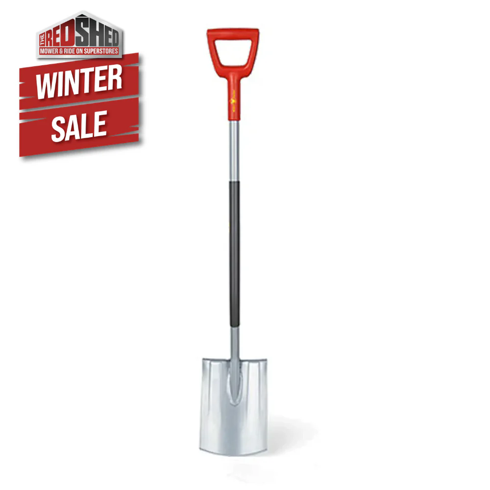 WOLF-Garten AS-D Spade: Straight - Hardened steel, D-grip handle, wide foot holds. Perfect for square holes